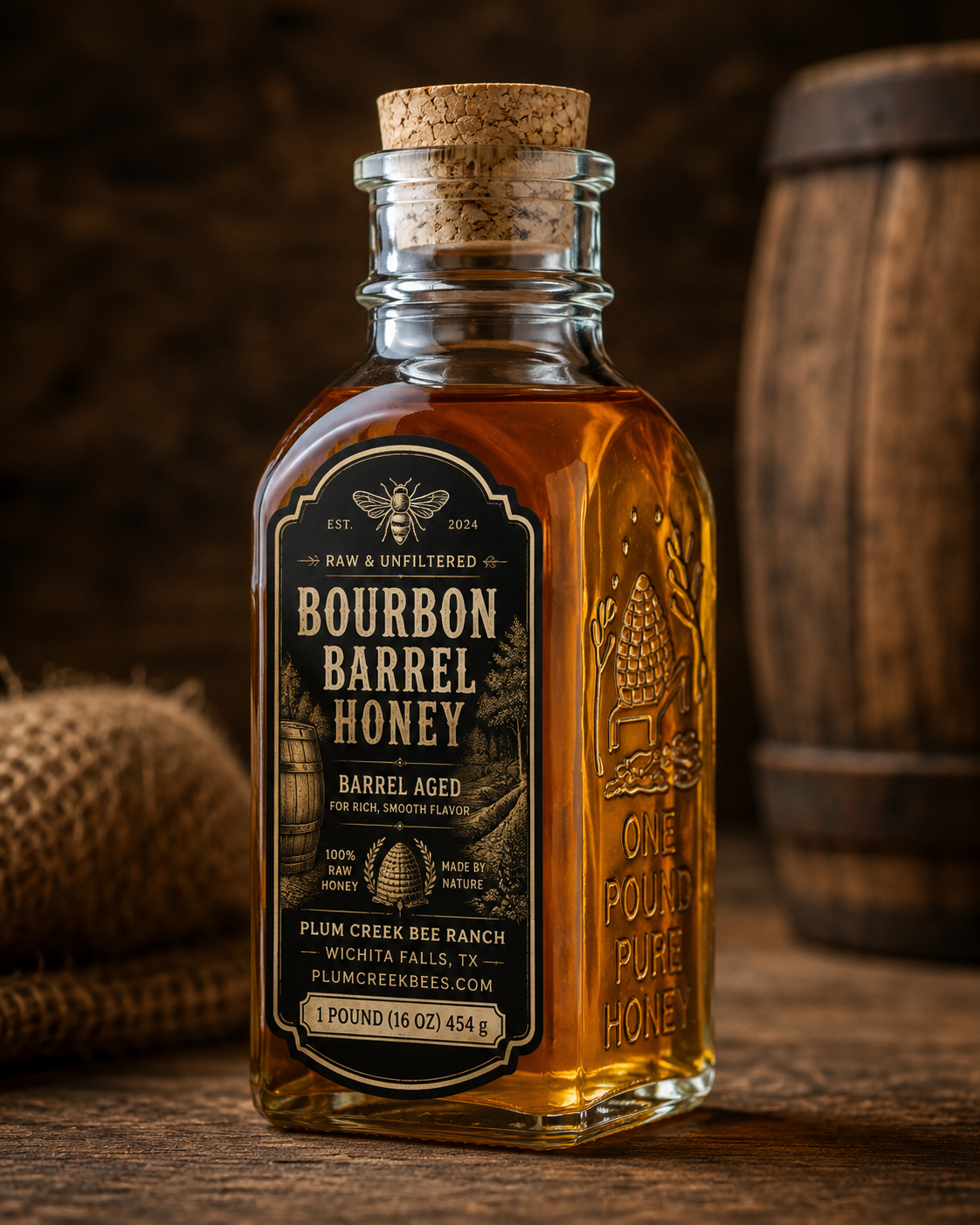 Bourbon Barrel-Aged Honey